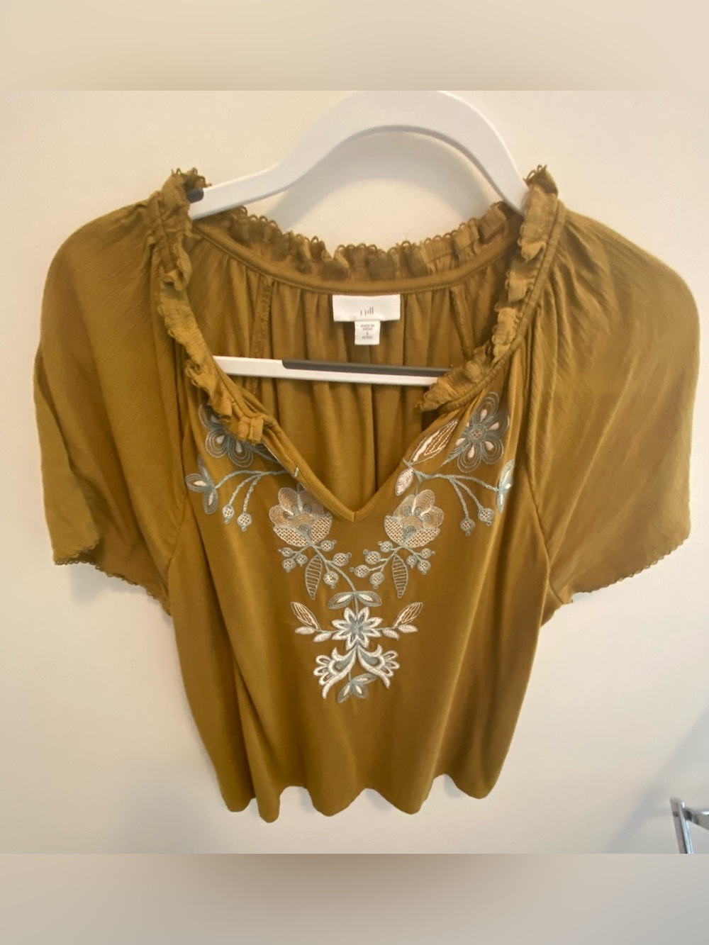 J. Jill SP Embroidered V-Neck Shirt